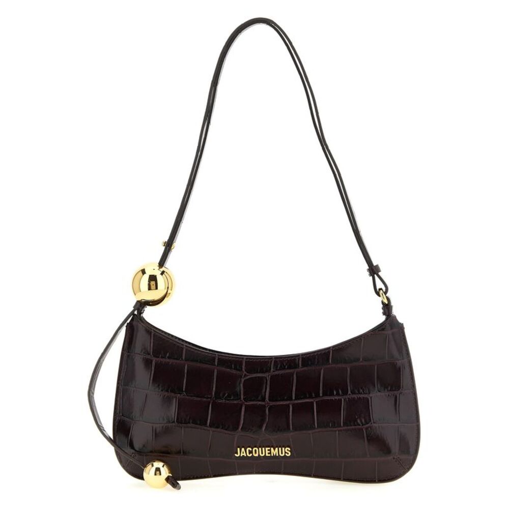 Jacquemus Bordeaux Calfskin Shoulder Women's Bag